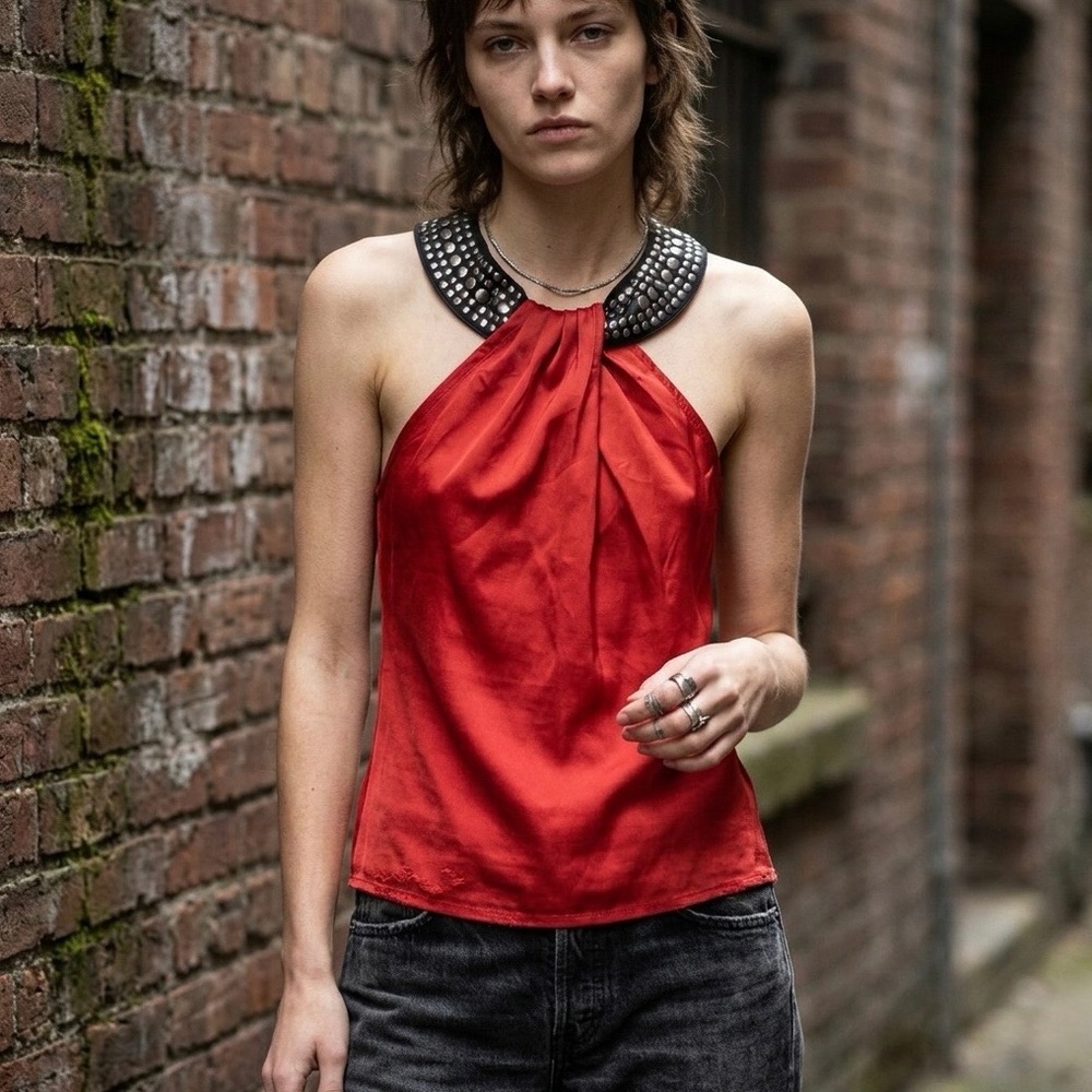 CHIME Stunning Red Sleeveless Blouse